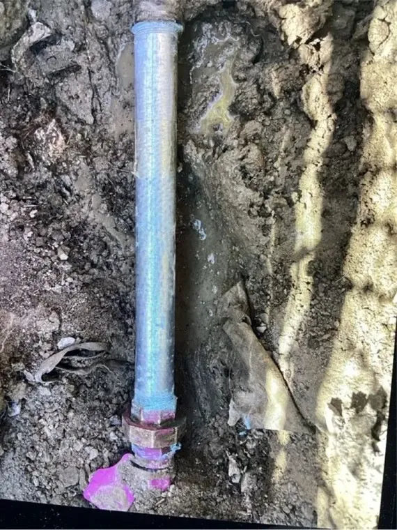 A leaking pipe under a slab foundation in a Santee, CA home